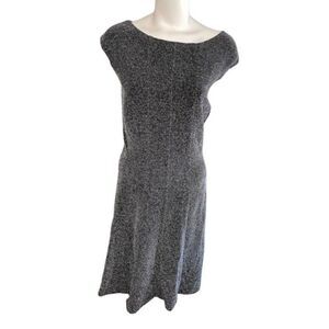 SIMPLY EMMA Black Silver Metallic Fit & Flare Stretch Dress 20W NEW
